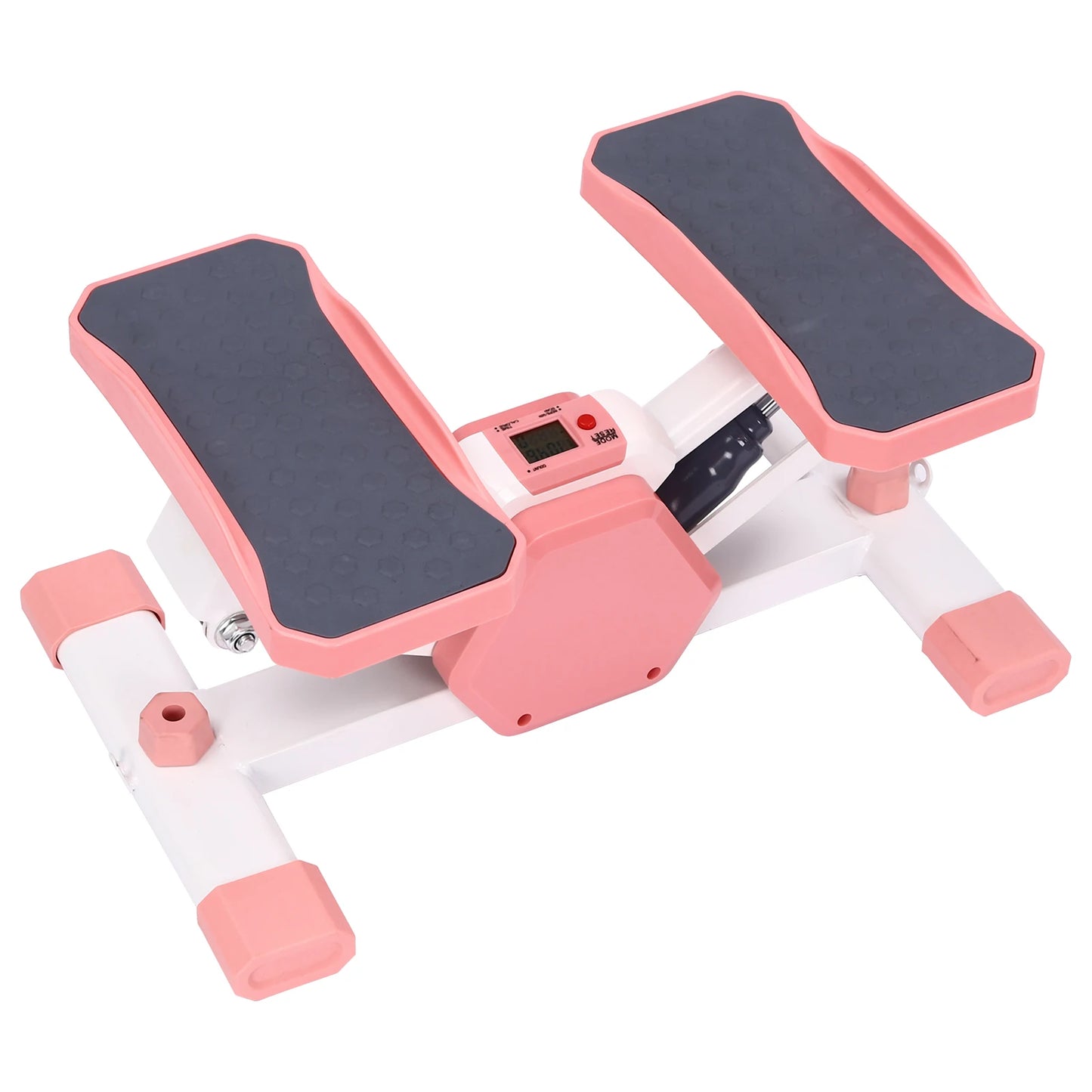 Steppers for Exercise Stair Stepper with Resistance Bands Mini Stepper Hydraulic Fitness Stepper with LCD Monitor Pink