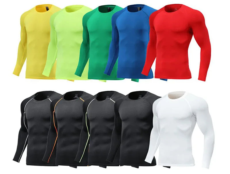 Men Long Sleeve Slim Tops Tees Sportswear Gym Fitness/Compression T-shirt Running Outdoor Jogging Tight Quick Shirt