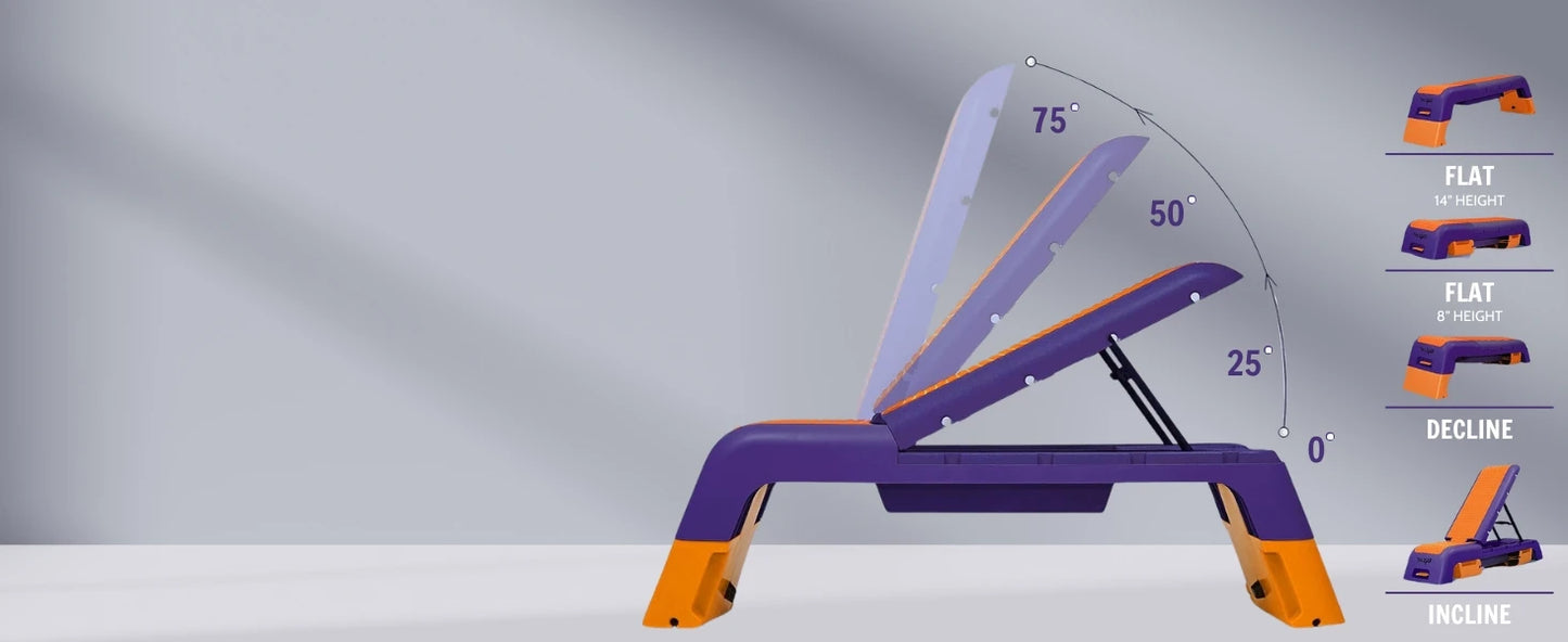 Multifunctional Aerobic Deck Versatile Fitness Station/Weight Bench Aerobic Stepper Plyometrics Box for Cardio Workouts