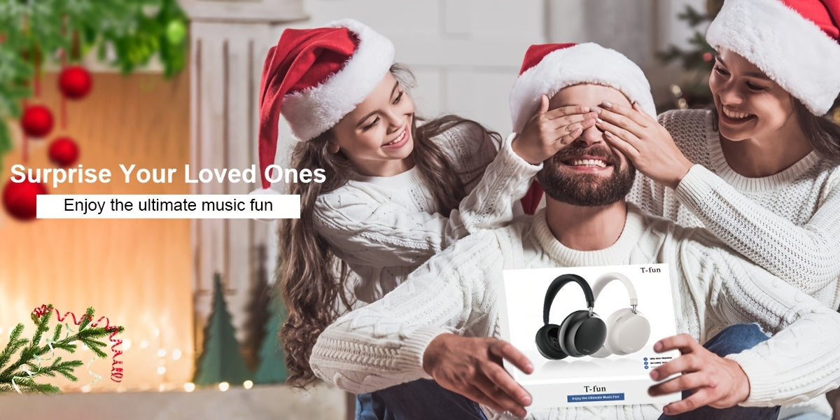 APP T-fun NC45 Bluetooth Active Noise Cancelling Headphones/Comfortable Wireless Over Ear Headphones with Mic, Hi-Res Audio,