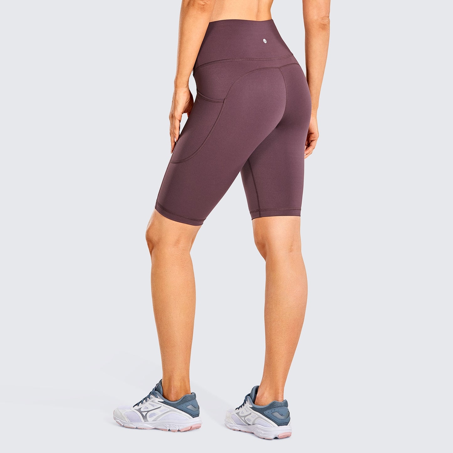 SYROKAN Women's High Waist Biker Shorts with Pockets