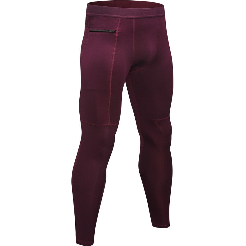 men Pocket Gym Leggings Sport Pants/Workout Fitness Compression Pants Men