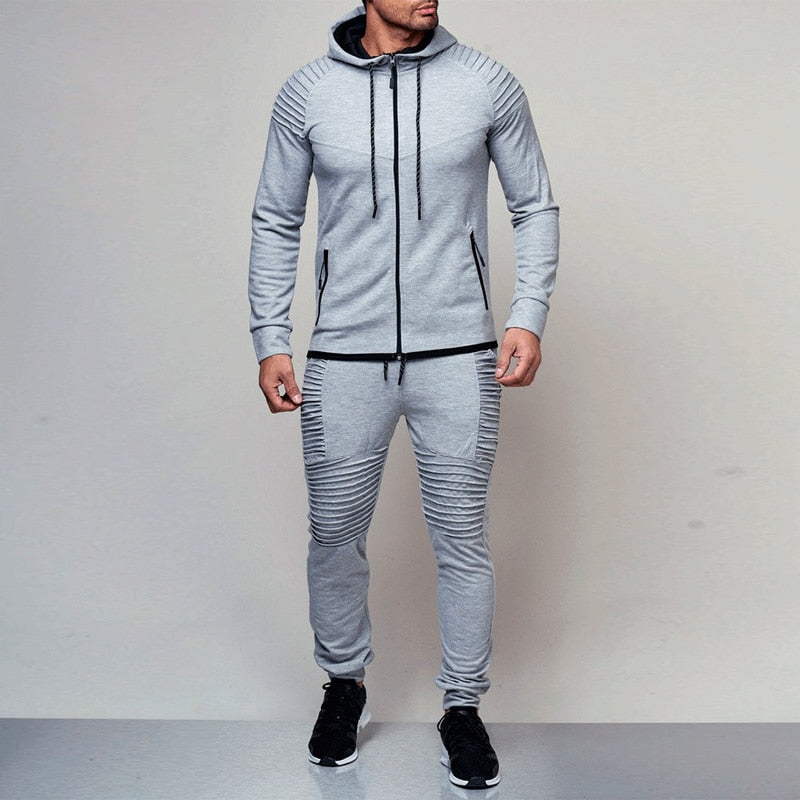 2 pieces Autumn Running tracksuit men/Sweatshirt Sports Set Gym Clothes