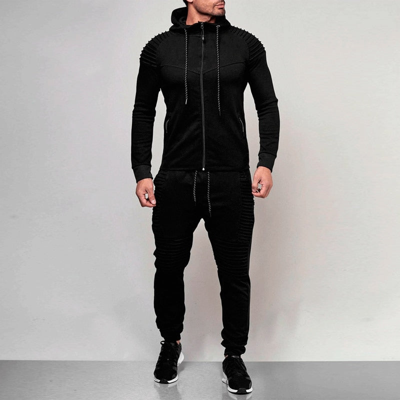 2 pieces Autumn Running tracksuit men/Sweatshirt Sports Set Gym Clothes