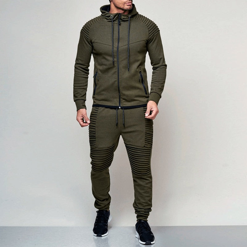 2 pieces Autumn Running tracksuit men/Sweatshirt Sports Set Gym Clothes