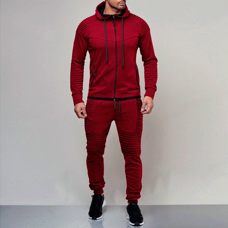 2 pieces Autumn Running tracksuit men/Sweatshirt Sports Set Gym Clothes