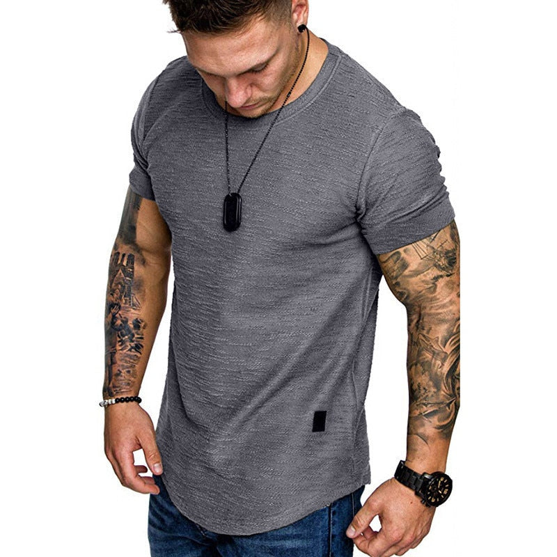 Men's Casual Fashion Solid o Neck Summer t-Shirt