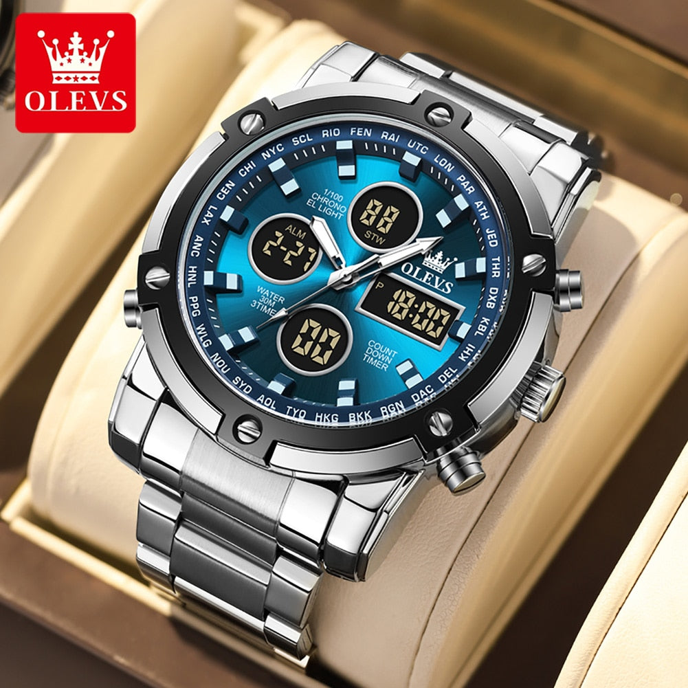 OLEVS Men Watches Original Multifunctional/Wlectronic Watch for Man Waterproof