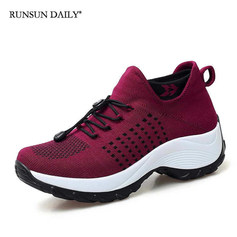 Women's Walking Shoes Fashion Sock Sneakers/Breathe Comfortable Casual Shoes