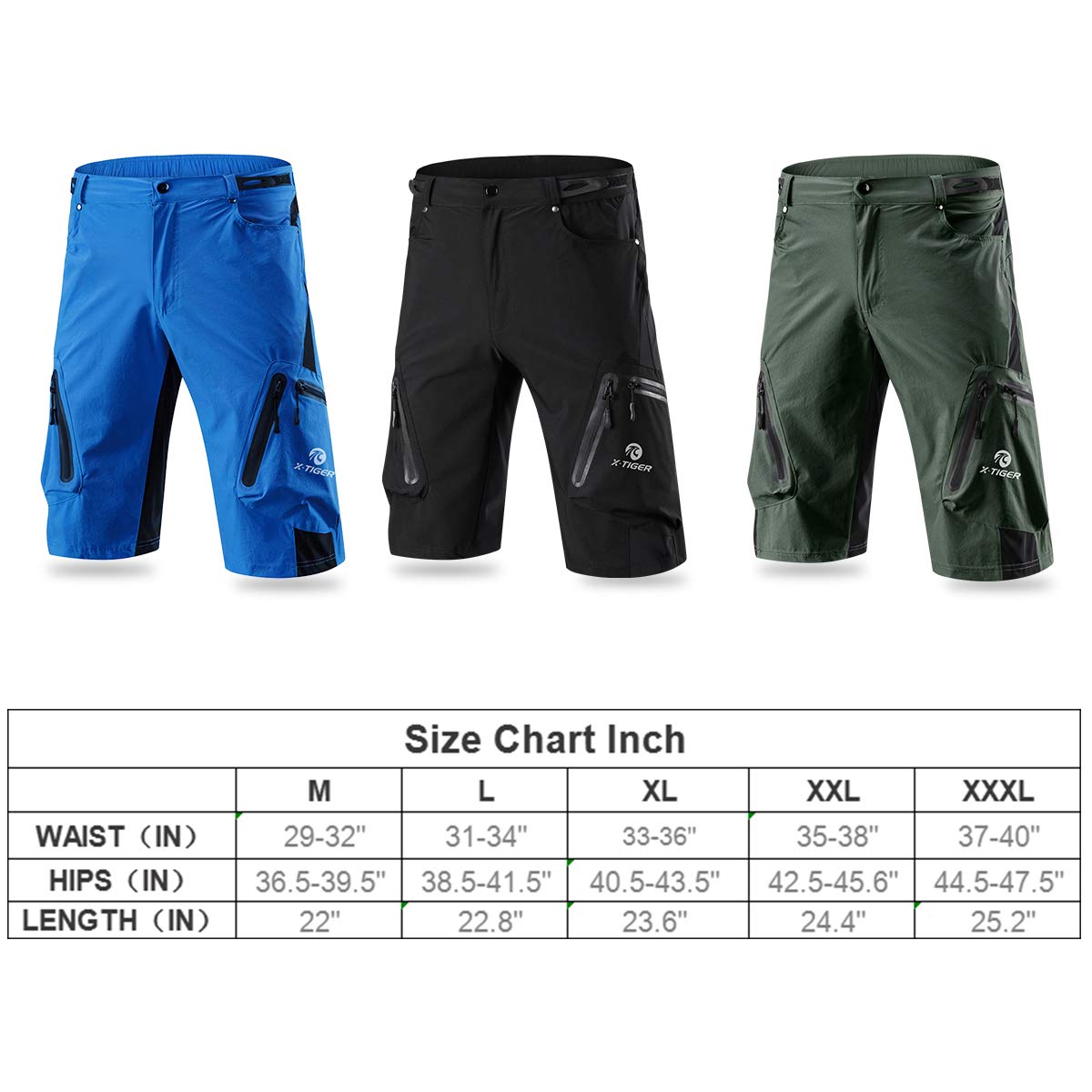 X-Tiger Men Mountain Bike Shorts Bicycle/Cycling MTB Shorts Outdoor Sports
