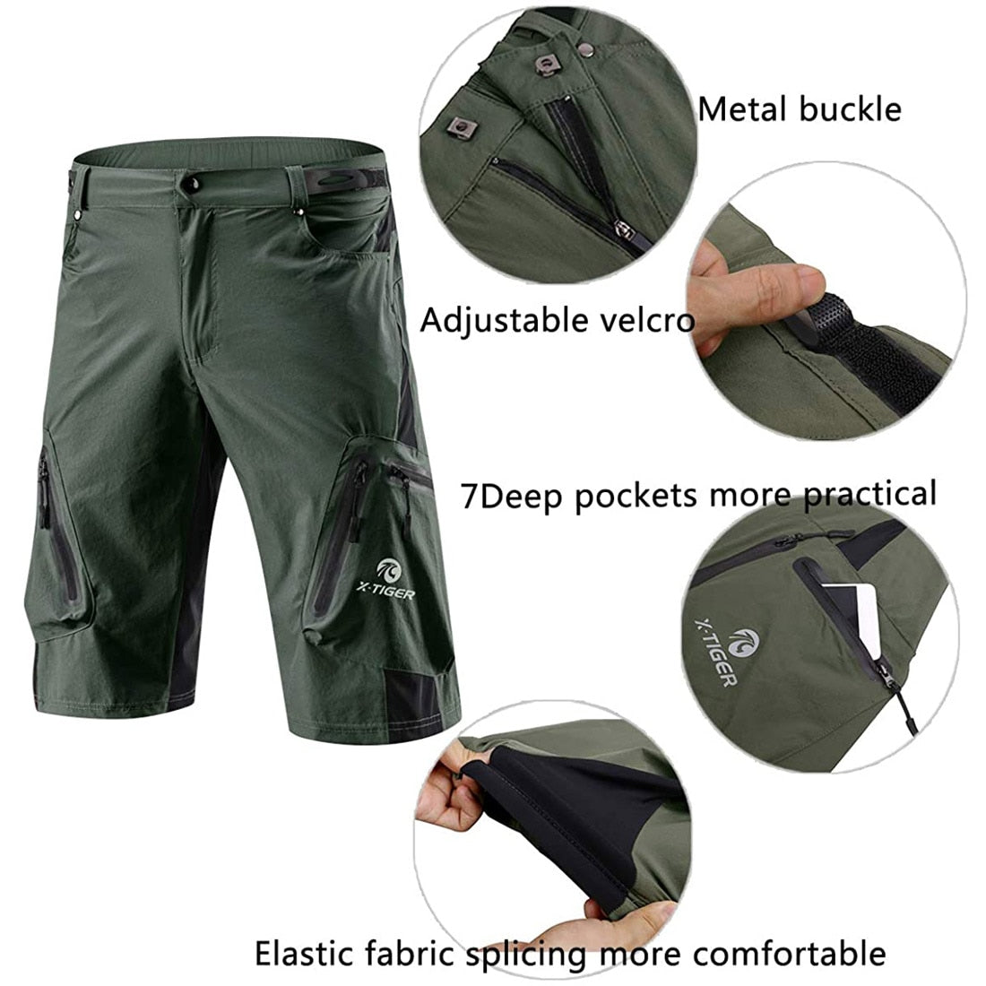 X-Tiger Men Mountain Bike Shorts Bicycle/Cycling MTB Shorts Outdoor Sports
