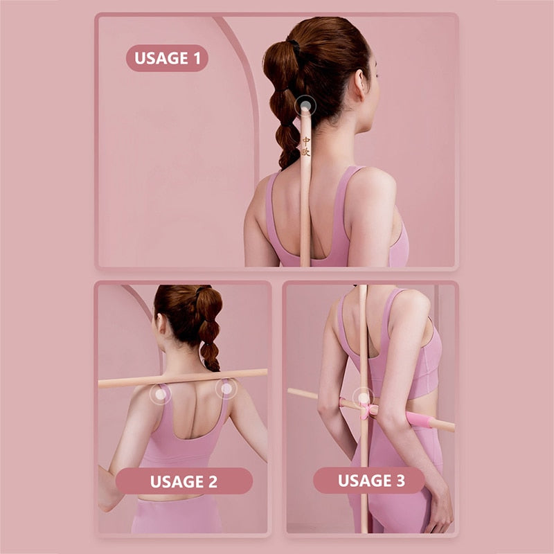 Women Girl Wooden Posture Corrector Stick/Back Posture Correction Stretcher