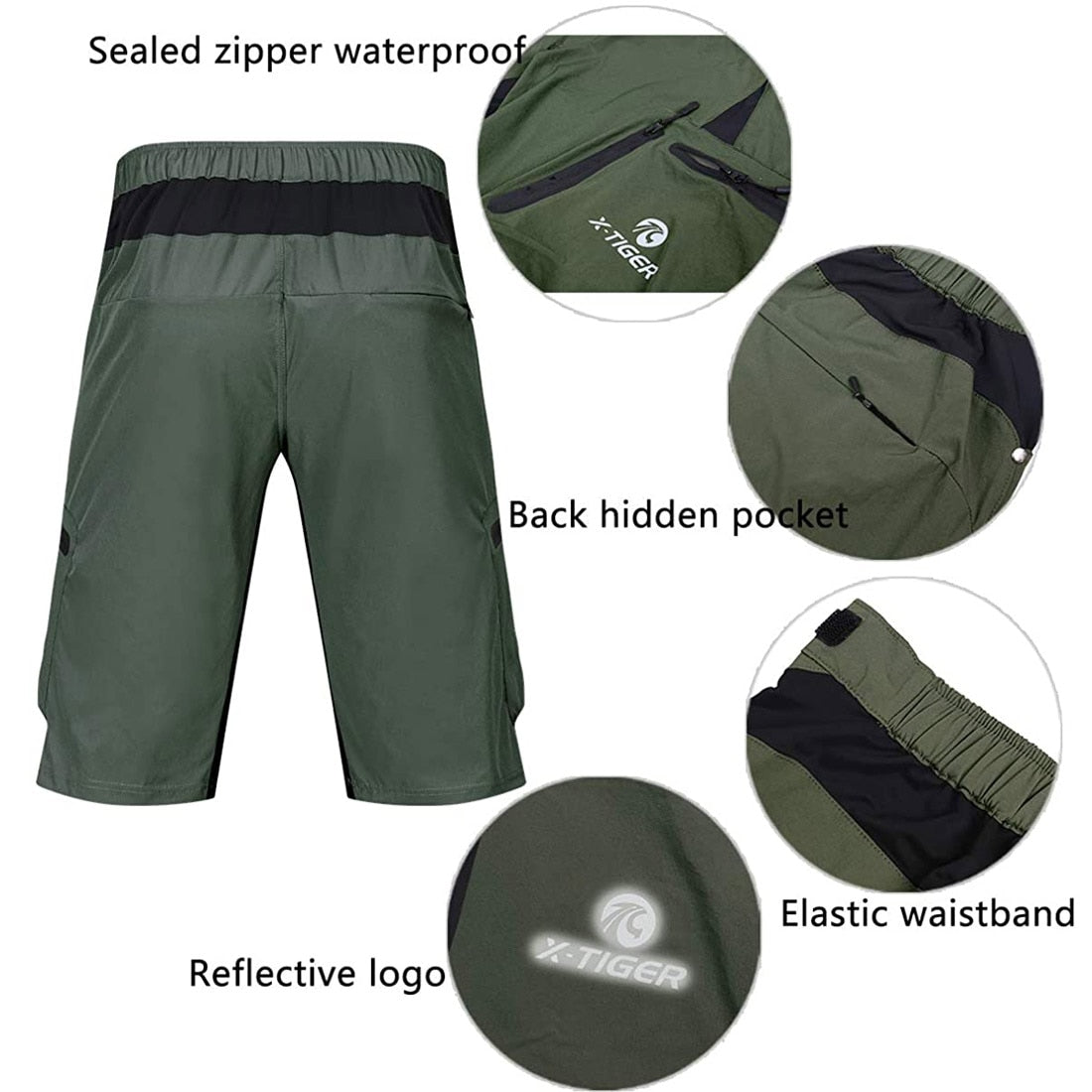 X-Tiger Men Mountain Bike Shorts Bicycle/Cycling MTB Shorts Outdoor Sports