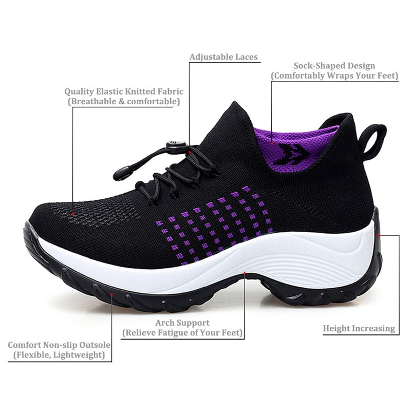 Women's Walking Shoes Fashion Sock Sneakers/Breathe Comfortable Casual Shoes