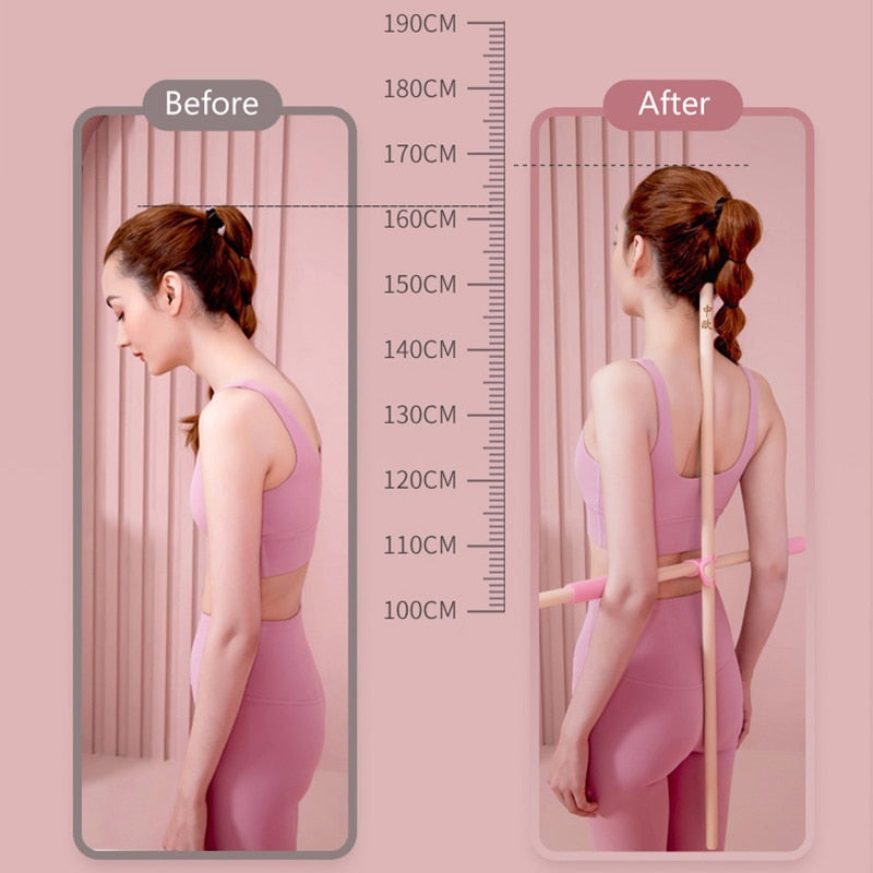 Women Girl Wooden Posture Corrector Stick/Back Posture Correction Stretcher