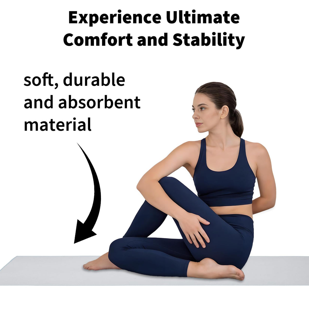 Non-Slip Microfiber Yoga Towel for Hot Yoga & Pilates Sweat Absorbent/Quick Dry Machine Washable Mat Cover, Ideal for Gym 183x67cm