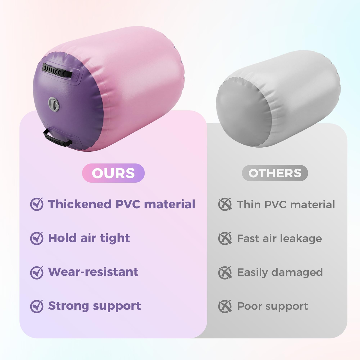 Inflatable Gymnastics Air Roller Barrel Gymnastics Air Roller/Air Barrel Inflatable Tumbling Mat Tumble Track Mat Gymnastic