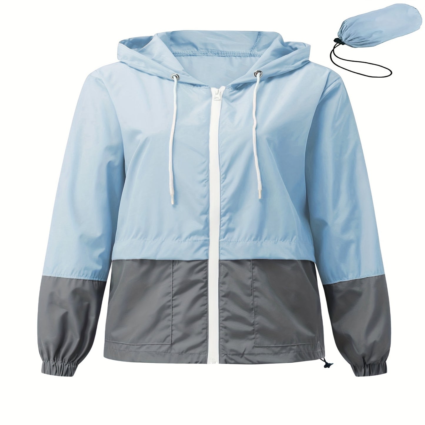 Women's Hooded Waterproof Raincoat/Lightweight Bomber Jacket