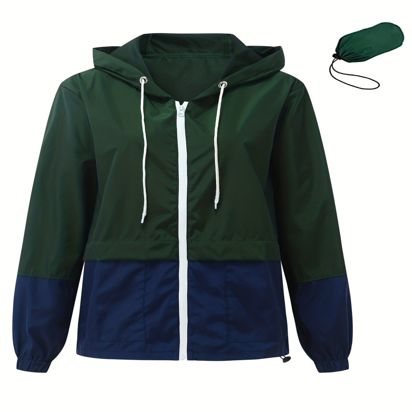 Women's Hooded Waterproof Raincoat/Lightweight Bomber Jacket
