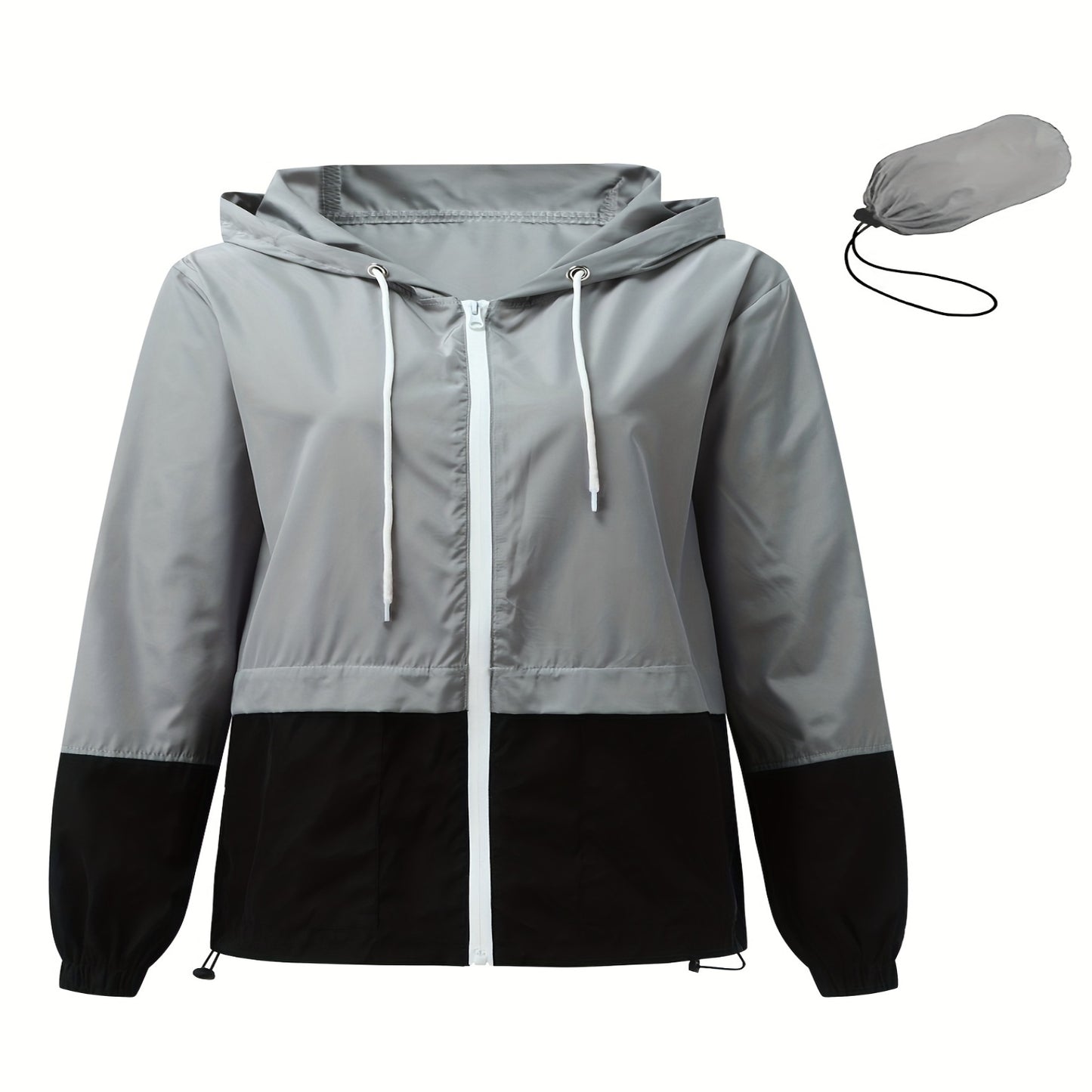 Women's Hooded Waterproof Raincoat/Lightweight Bomber Jacket
