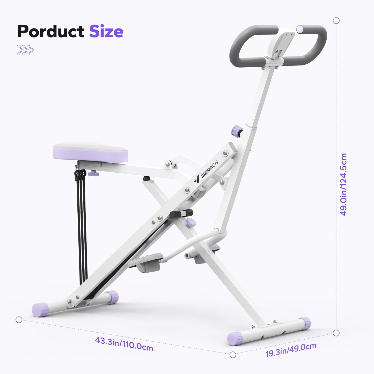 MERACH Squat Machine 2in1 Squat Rowing Machine Easy Setup/Foldable Exercise Equipment Glute Trainer Machine Glutes Leg Home Fit