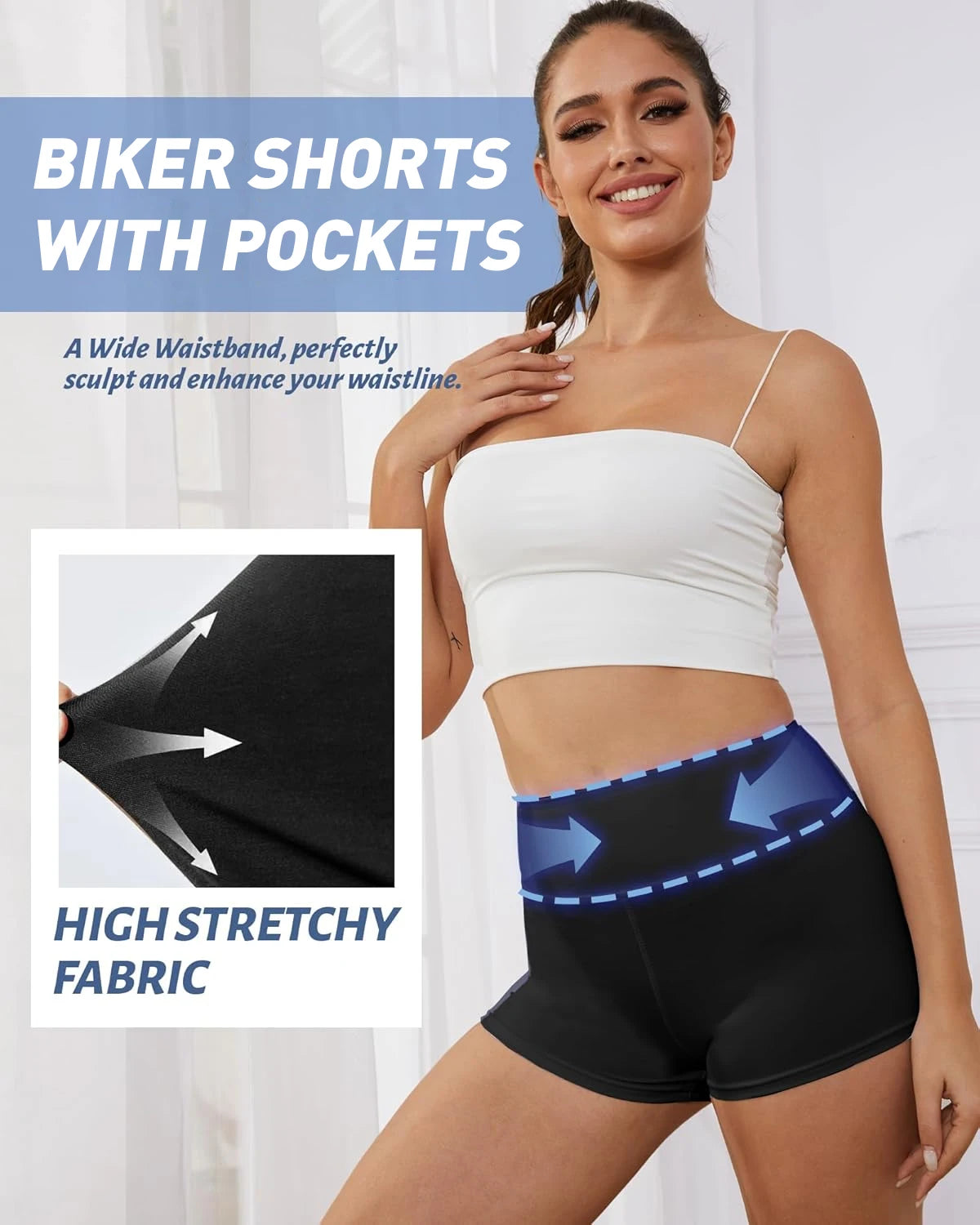 5pcs women's high-waisted cycling pants Padded, tummy-reducing/and hip-raising quick-drying pants for yoga and fitness shorts
