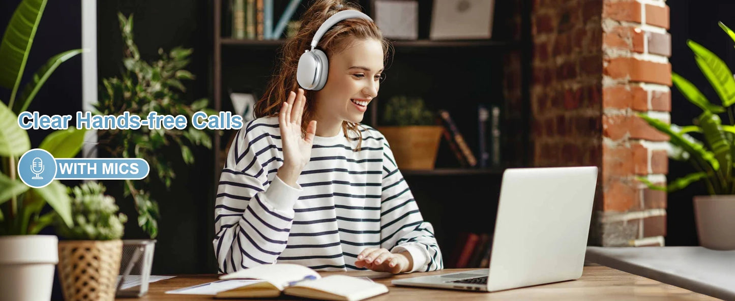 Bluetooth T-fun NC95 Hybrid Active Noise Cancelling Headphones/Built-in Mic 65H Playtime App Control Hi-Res Audio
