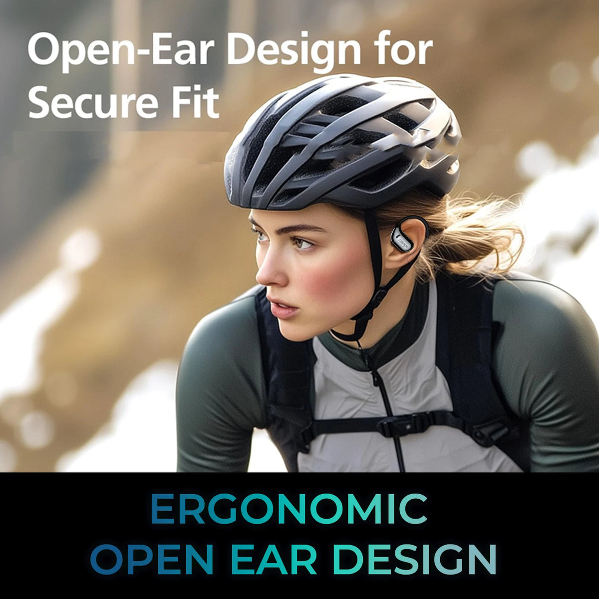 Open Ear Sports Wireless Earbuds Bluetooth 5.3 Water Resistant Sweatproof/Earphones with Built-in Mic 16.5mm Driver Touch Control
