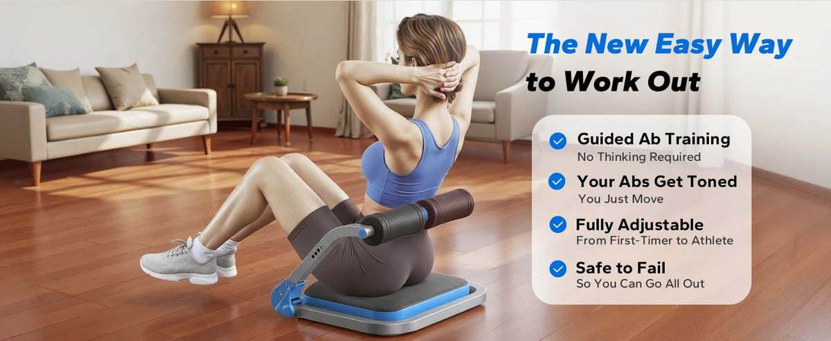 MERACH Ab Machine Abdominal Trainer With 3 Adjustable Resistance Levels/For Home Automatic Rebound Ab Crunch Machine