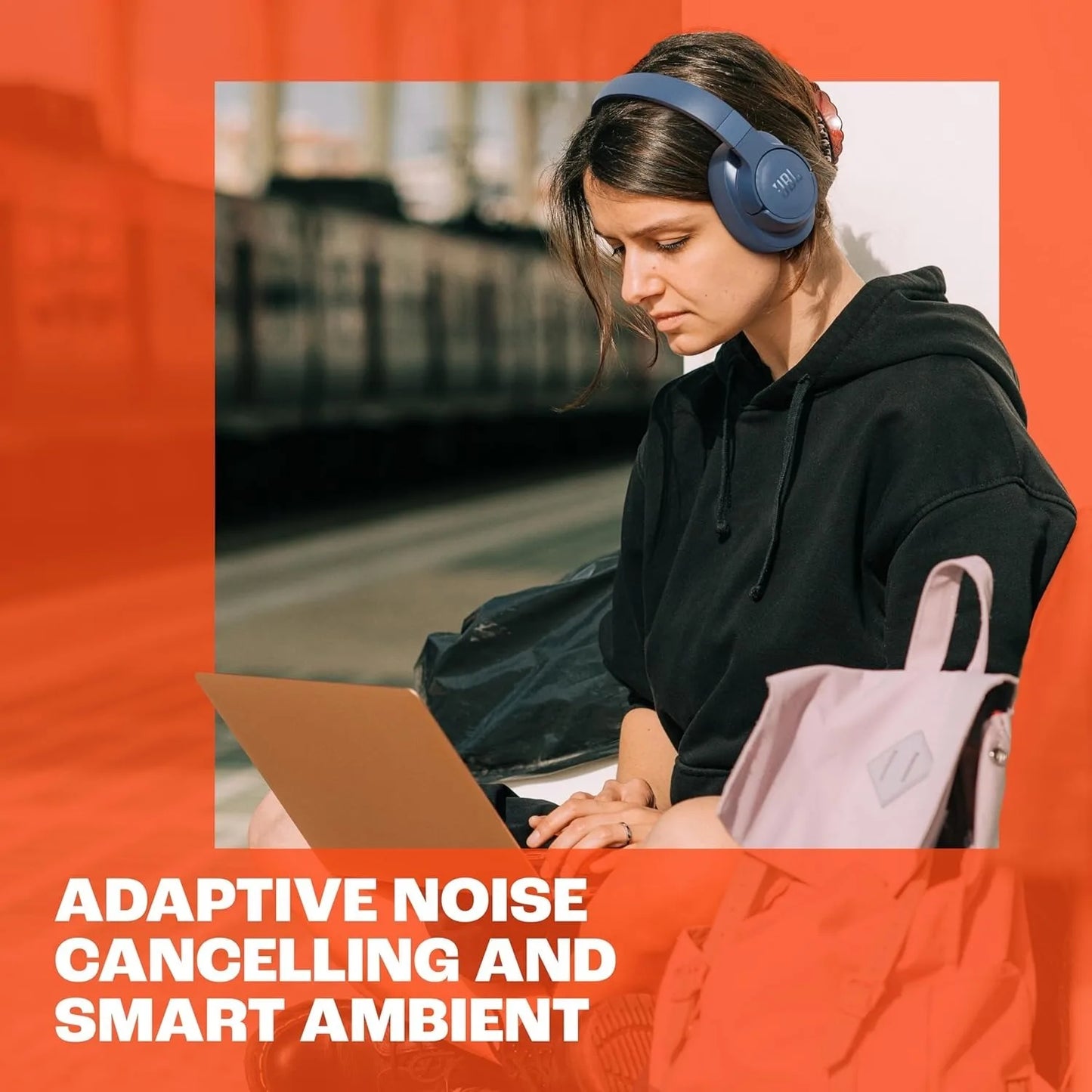 JBL Tune 770NC Wireless Over-Ear Headphones/with Adaptive Noise Cancelling Smart Ambient, Bluetooth 5.3, Purple