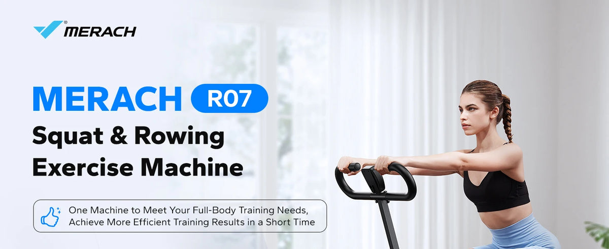 MERACH Squat Machine Squat Rowing Machine with Adjustable Resistance/350 LBS Max Weight Capacity Easy Setup & Foldable Machine