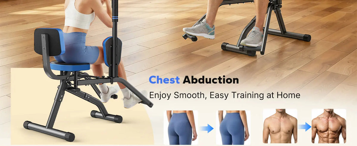 MERACH Hip Abductor Machine Butt Toning Leg Trainer Adjustable/Resistance Glute Outer Thigh Workout Equipment for Home Gym Booty