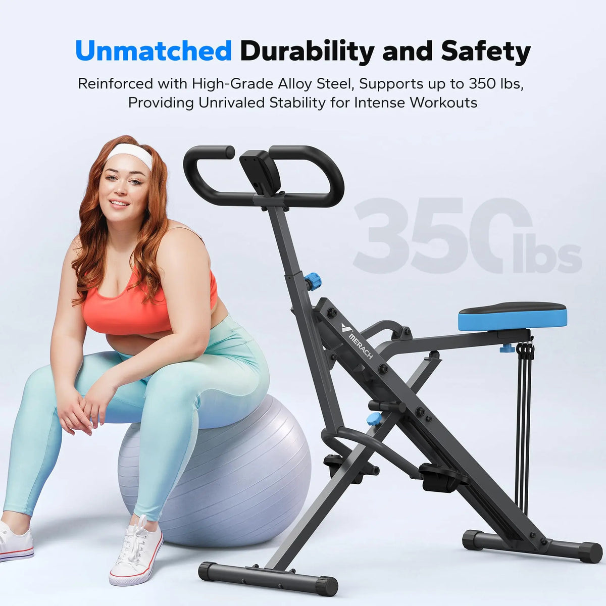 MERACH Squat Machine Squat Rowing Machine with Adjustable Resistance/350 LBS Max Weight Capacity Easy Setup & Foldable Machine