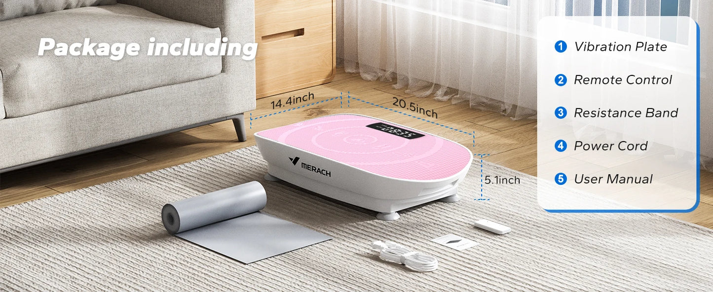 MERACH Vibration Plate Exercise Machine Whole Body Workout Power Vibrate/Fitness Platform Vibration Plate Weight Loss & Shaping