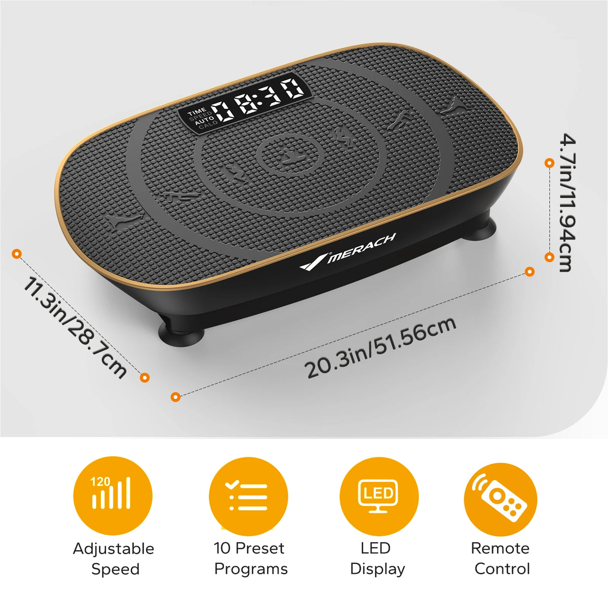 MERACH Vibration Plate Exercise Machine Whole Body Workout Power/Vibrate Fitness Platform Vibration Weight Loss Shaping