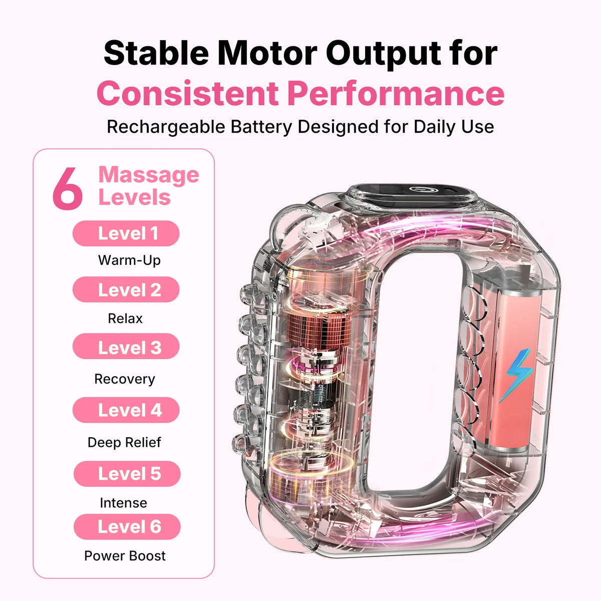 MERACH Fascia Ring Massager Adjustable 6-Level Vibration for Home Gym Use/Multifunctional Vibration Full-Body Shaping  Fascia Ring