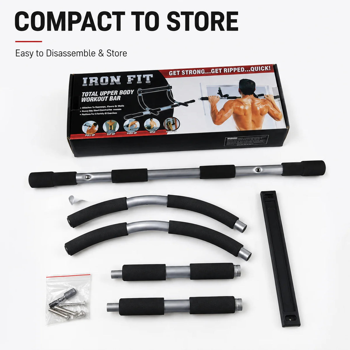 Doorway Pull Up Bar No Drilling Over Door Chin Up Bar Upper Body Workout/Home Gym Equipment with Sponge Handle Hanging Exercises