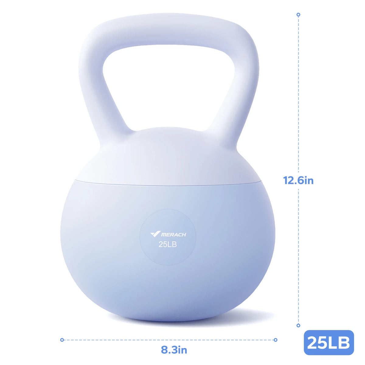 MERACH Kettlebell Sand Filled Shock Absorbing 15/25 LB PVC Kettlebell/for Home Gym Floor-Friendly Non-Slip Rubber Base Wide Handle