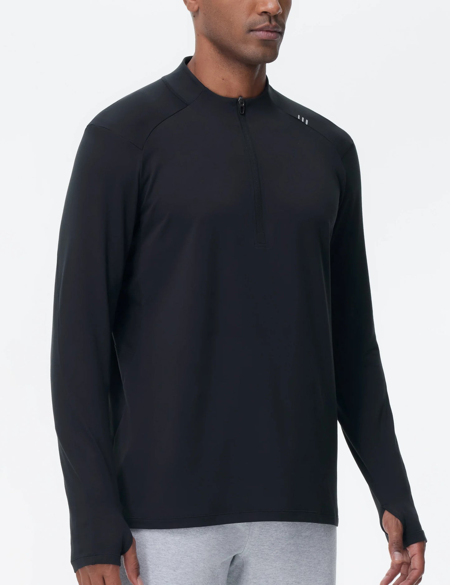 THE GYM PEOPLE Men's Half-Zip Long Sleeve Golf Shirts Soft/Lightweight Warm Workout Pullover Sweatshirts with Thumb Hole