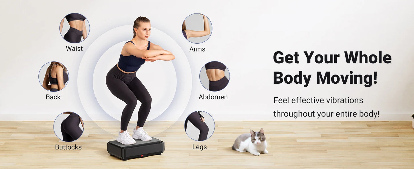 MERACH Vibration Plate Exercise Machine Vibration Plate/for Lymphatic Drainage Relieve Pain Help Sleep Fat Burning Weight Loss