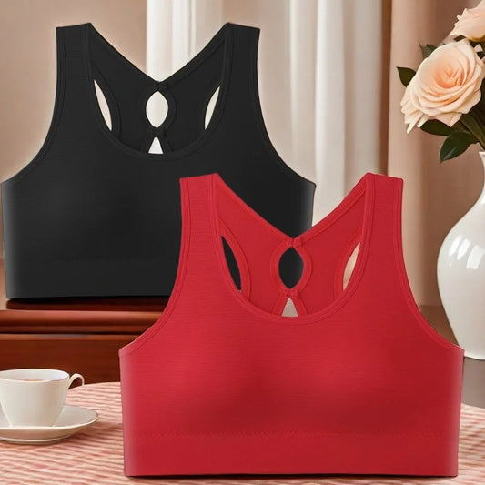 Two-piece women's high-elastic sports bra comfortable and soft yoga top/backless open sports vest moisture-wicking sportswear