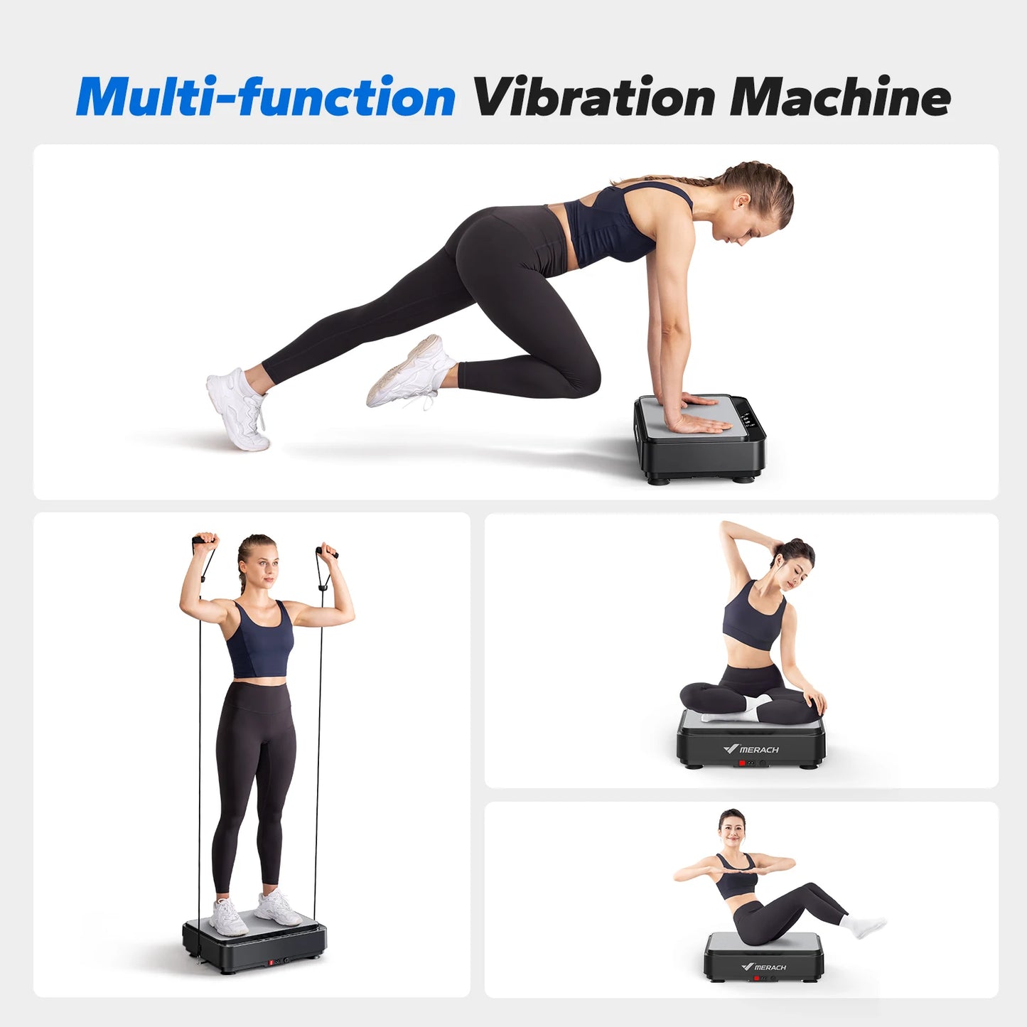 MERACH Vibration Plate Exercise Machine Vibration Plate/for Lymphatic Drainage Relieve Pain Help Sleep Fat Burning Weight Loss