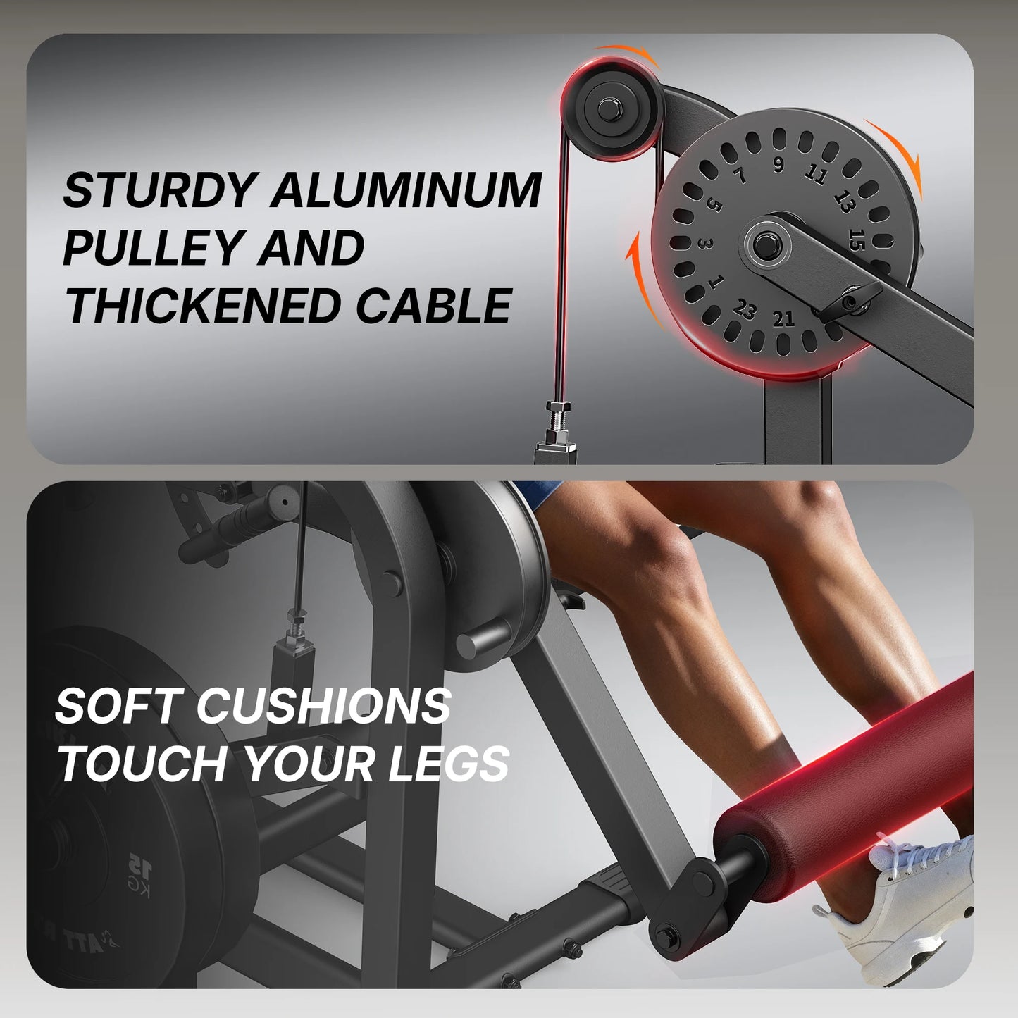 MERACH 2-in-1 Leg Extension and Curl Machine for Home Gym/Commercial Grade Steel Leg Workout Equipment 375 lbs Limit