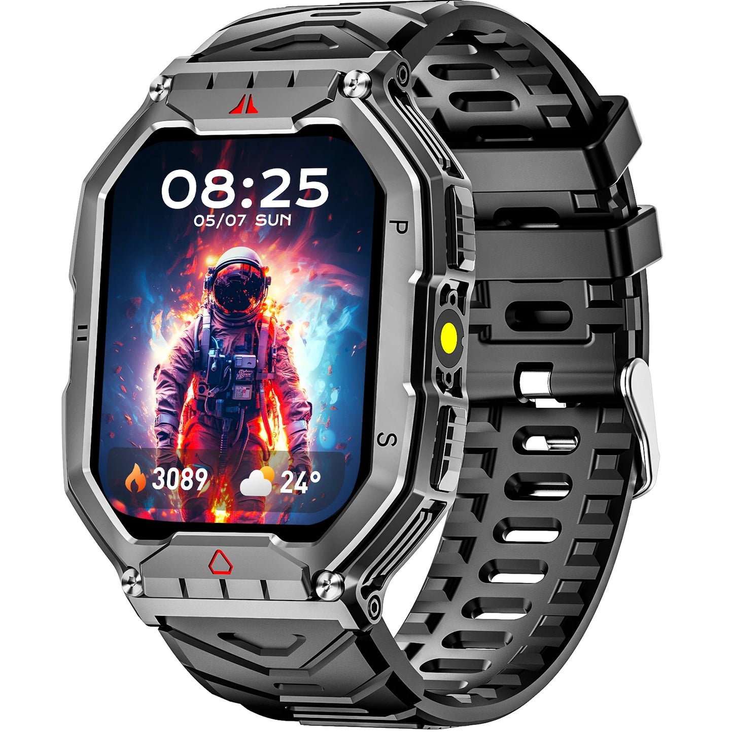 2026 Fashion 2.1 Inch AMOLED Smart Watch Men Bluetooth Call/107 Sports Mode GPS Trajectory Heart Rate Blood Pressure Oxygen Monitor