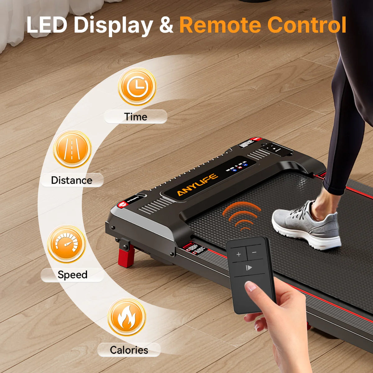 AnyLife 480D-A Treadmill Walking Pad Home Gym Equipment/Fitness Running Machine for Health And Wellness