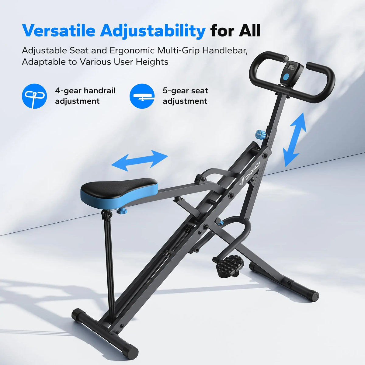 MERACH Squat Machine Squat Rowing Machine with Adjustable Resistance/350 LBS Max Weight Capacity Easy Setup & Foldable Machine