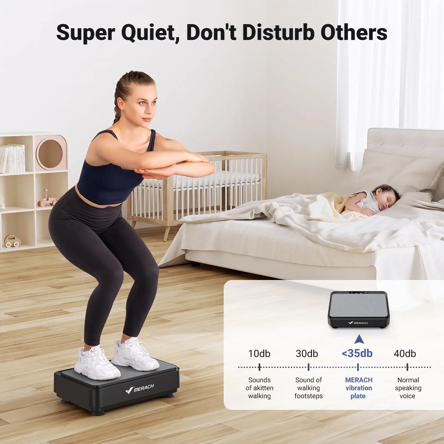 MERACH Vibration Plate Exercise Machine Vibration Plate/for Lymphatic Drainage Relieve Pain Help Sleep Fat Burning Weight Loss
