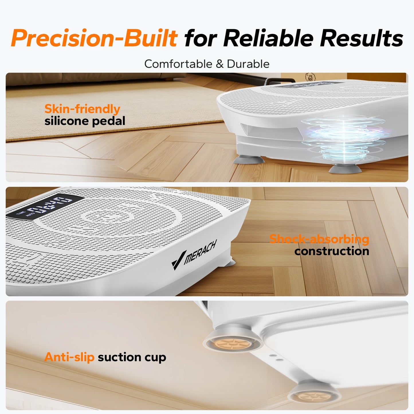 MERACH Vibration Plate Exercise Machine Whole Body Workout Power Vibrate/Fitness Platform Vibration Plate Weight Loss & Shaping