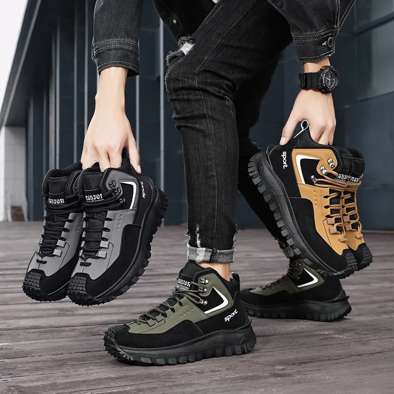 New Autumn High-Top Boots for Men/Wear-Resistant and Non-Slip Outdoor Mid-Top Boots