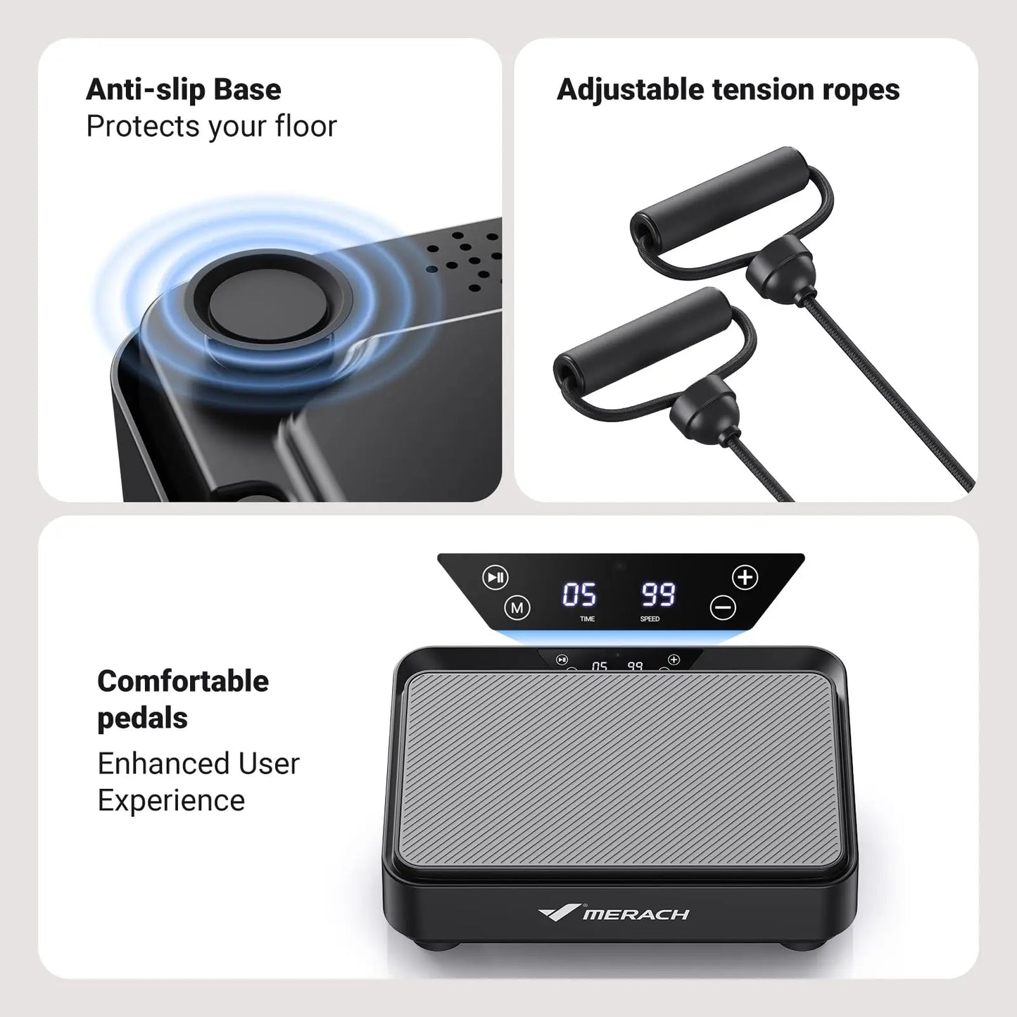 MERACH Vibration Plate Exercise Machine Vibration Plate/for Lymphatic Drainage Relieve Pain Help Sleep Fat Burning Weight Loss